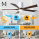 Atlas Irene-5HLK 42 inch Gloss White with Walnut Tone Blades Flush Mount Paddle Fan, Flush Mounted
